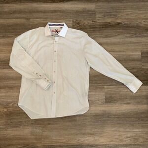 Robert Graham X Shirt Mens XL Multicolor Check Contrast Collar Button Down